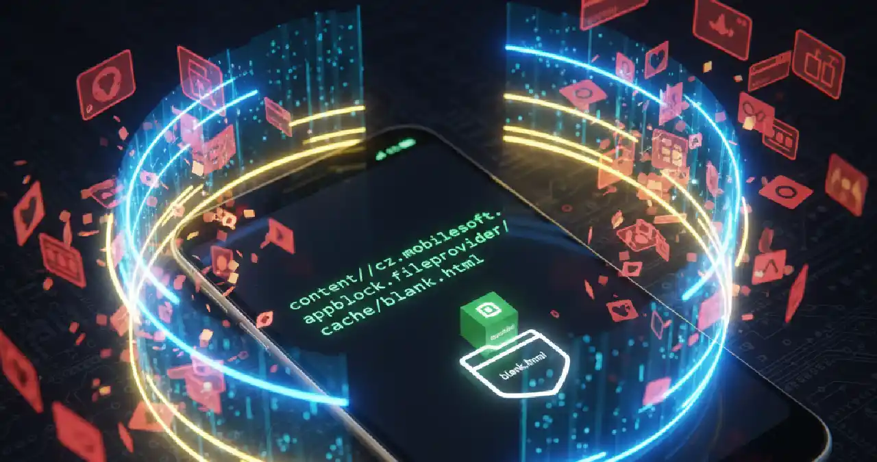 What is content cz mobilesoft appblock fileprovider cache blank HTML?